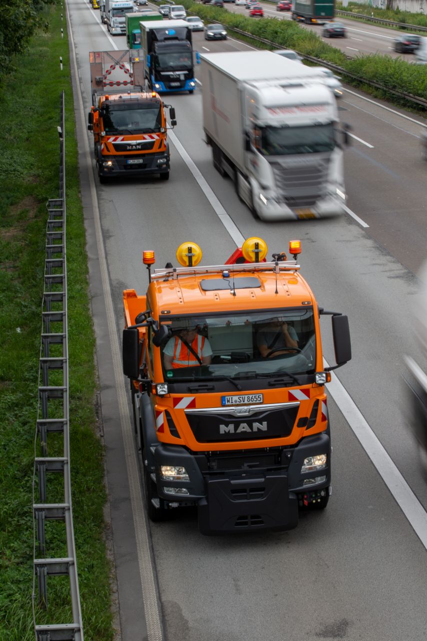 Seit März 2018 ist der MAN-Prototyp im Pilotbetrieb auf der Autobahn unterwegs.
