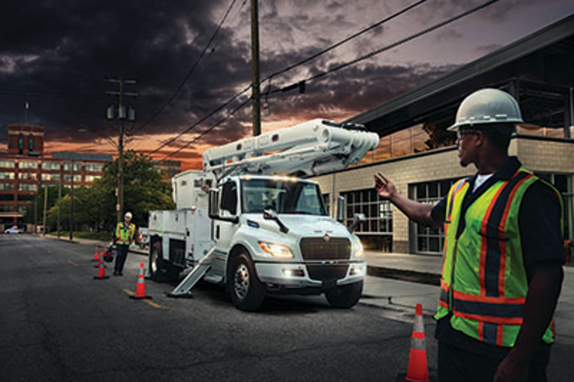 Navistars International® eMV™ Series: Now available with factory-installed ePower and electric power take-off (ePTO) electrical system options. Navistars International® eMV™ Series: Now available with factory-installed ePower and electric power take-off (ePTO) electrical system options.