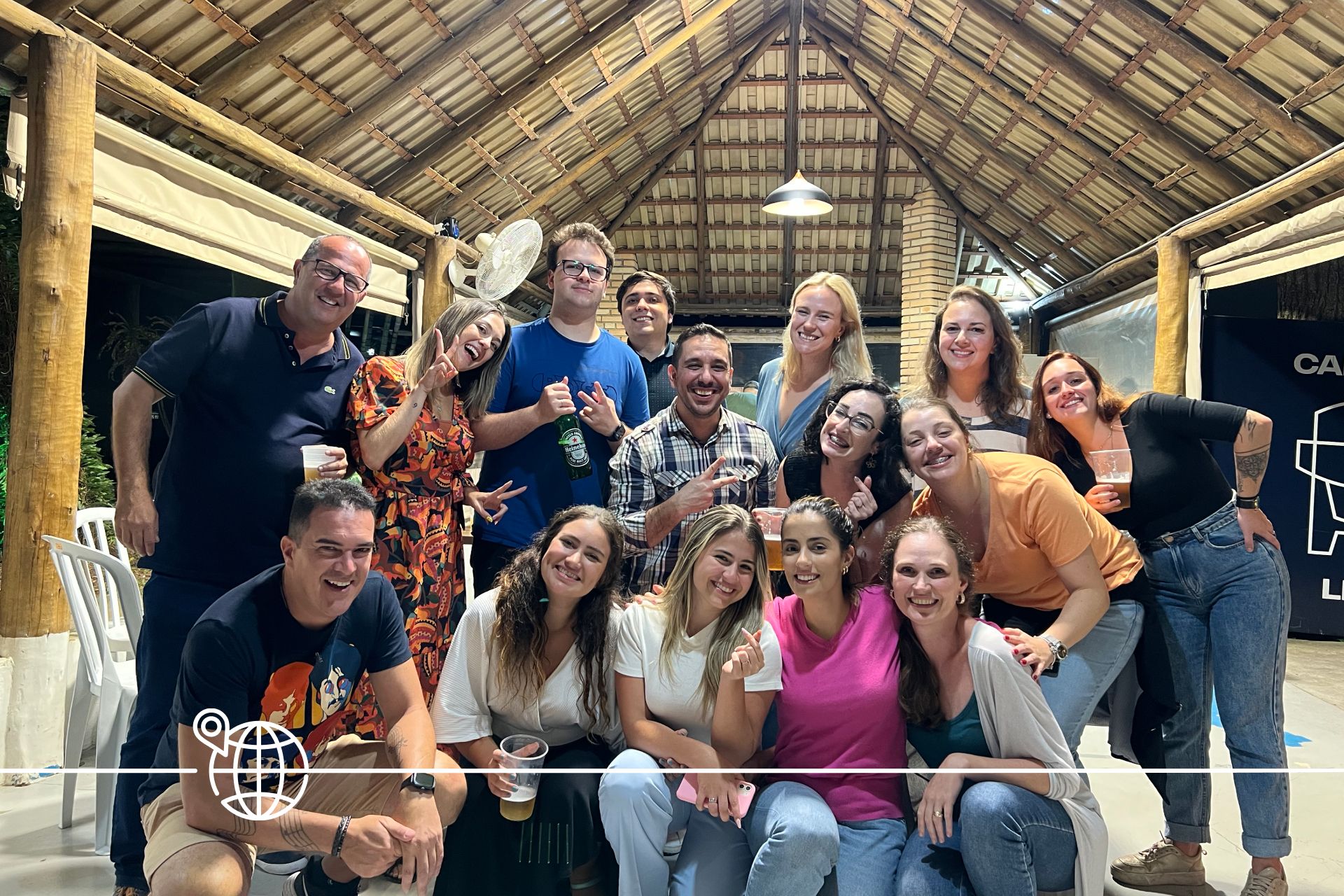 Glauber with colleagues from his department in Brazil