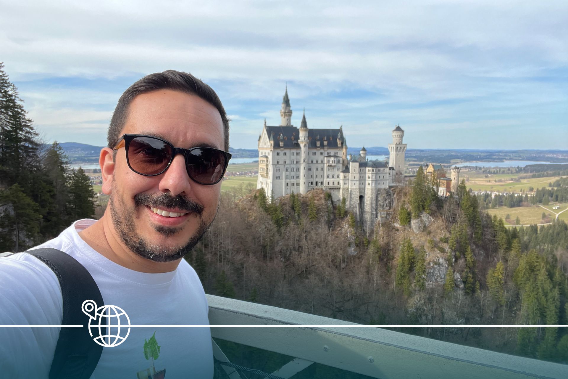 Glauber in front of Neuschwanstein castle in Schwangau
