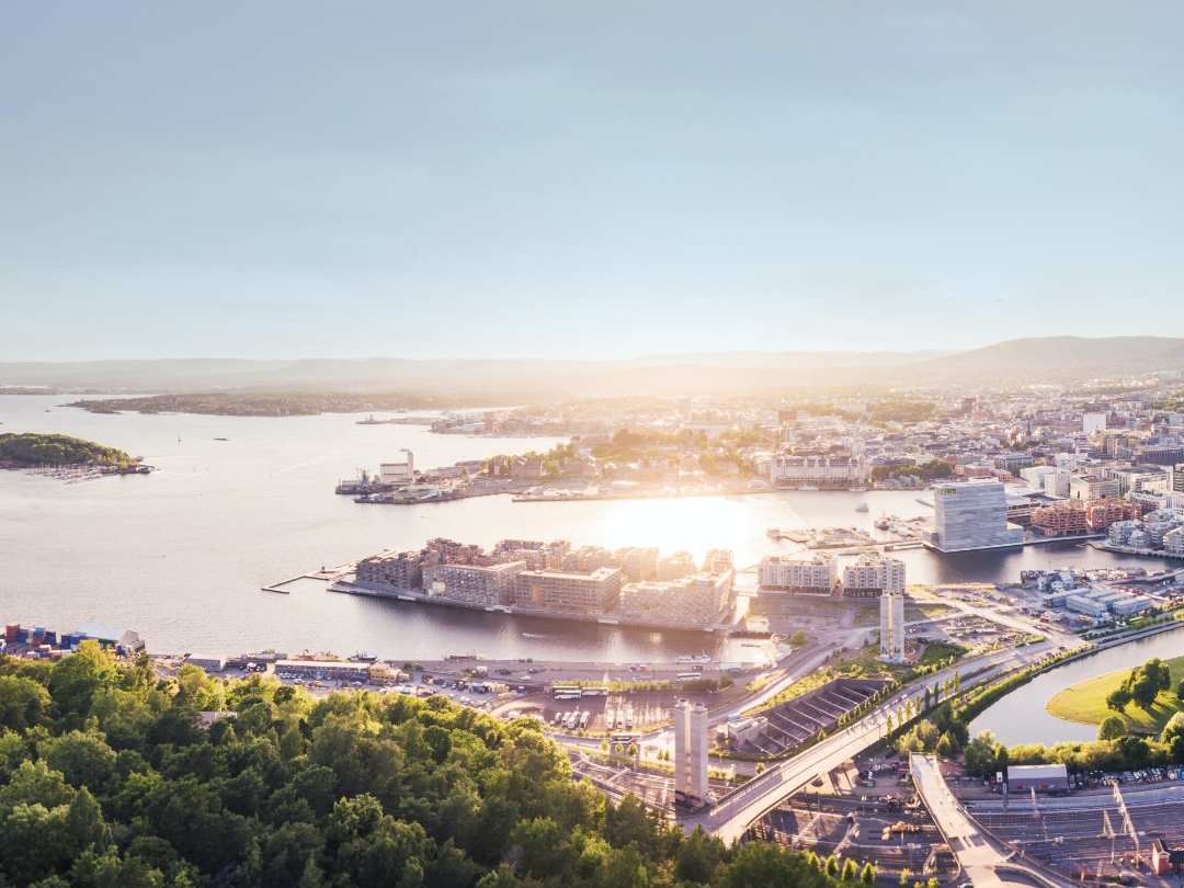 An aerial view of Oslo.