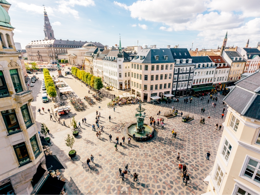 The city center of Copenhagen.